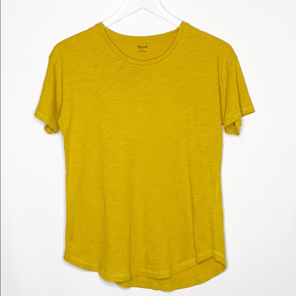 Madewell Mustard Yellow Scoop Neck Tee (S)